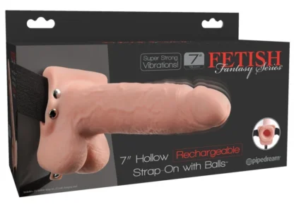 Nabíjací dutý pripínací vibrátor so semenníkmi 7"