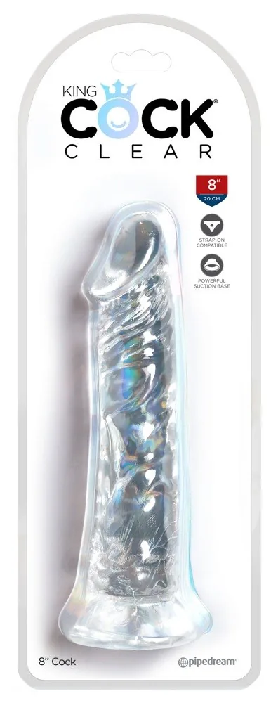Cock 8 Clear – priehľadné realistické dildo