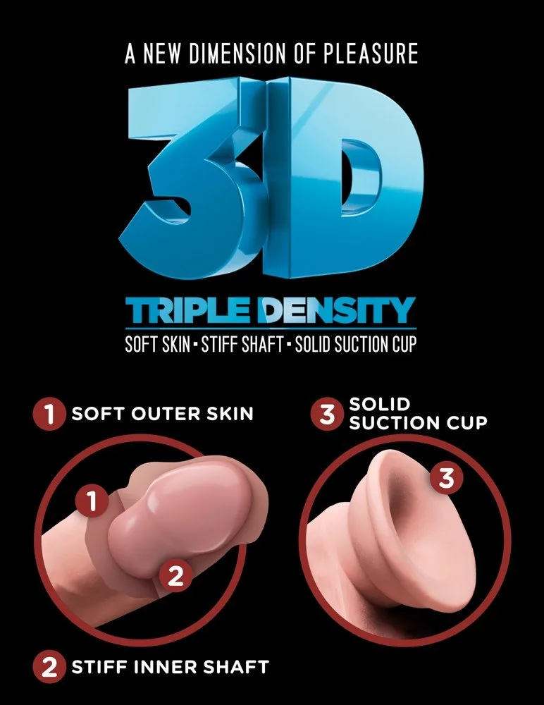 Realistické dildo King Cock Plus 6" Triple Density – Obrázok 7