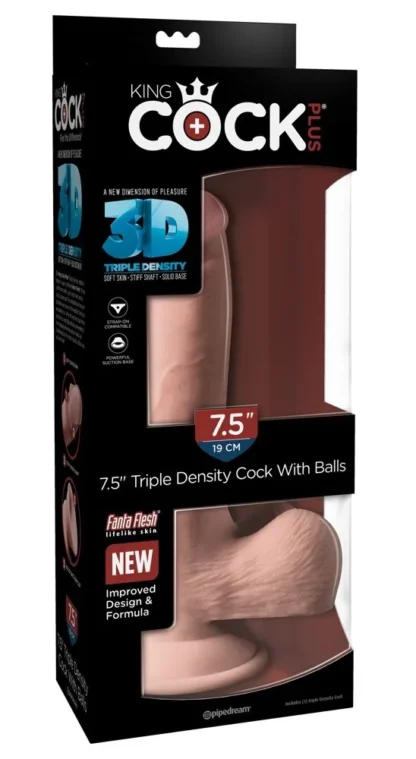 Triple Density Cock 7,5" – realistické dildo so semenníkmi