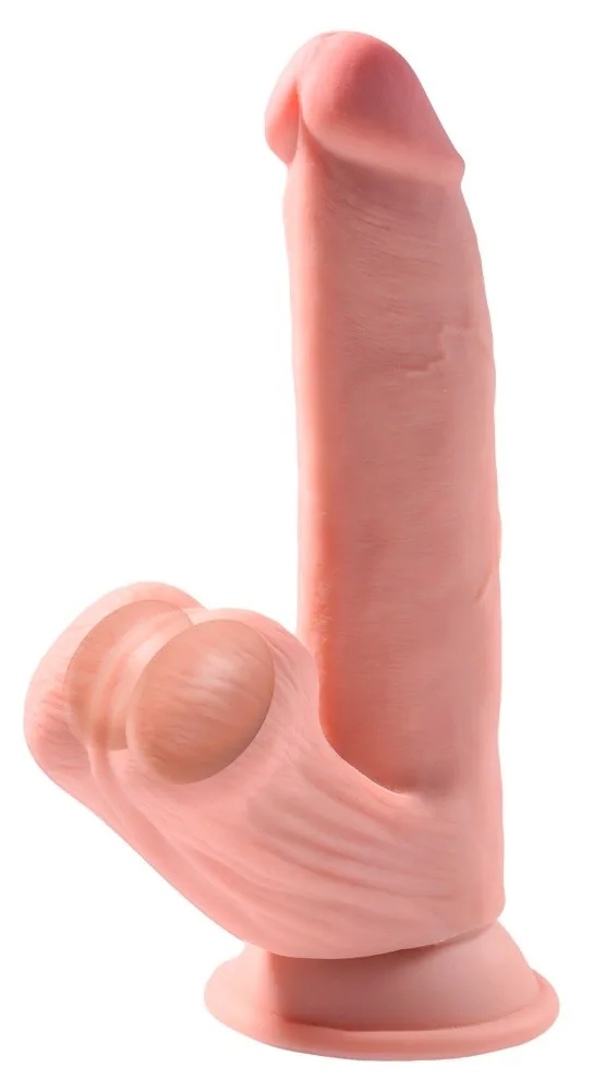 Realistické dildo King Cock Plus s hojdavými semenníkmi – Obrázok 3