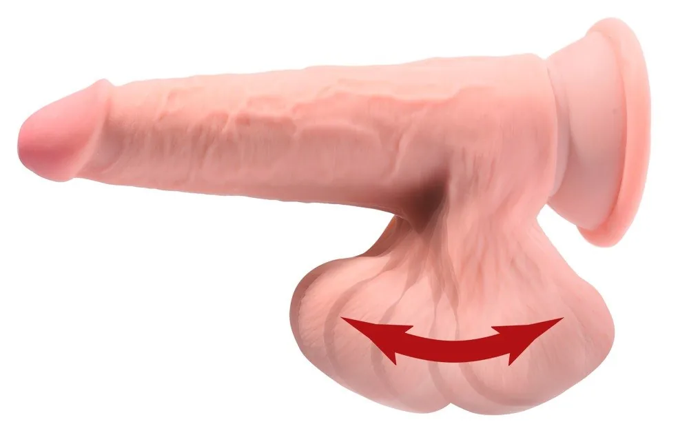 Realistické dildo King Cock Plus s hojdavými semenníkmi – Obrázok 4