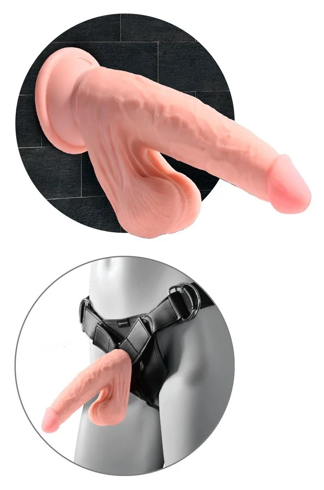 Realistické dildo King Cock Plus s hojdavými semenníkmi – Obrázok 5