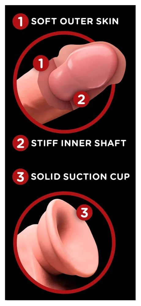 Realistické dildo King Cock Plus s hojdavými semenníkmi – Obrázok 6