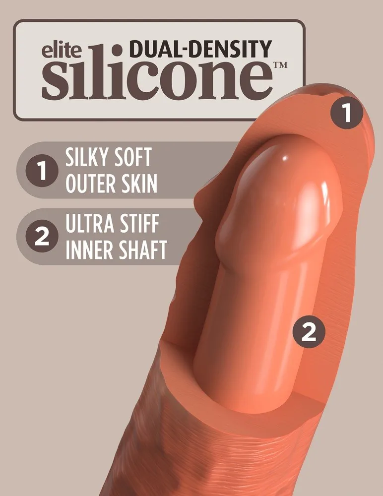 King Cock Elite 6" dildo z dvojhustotného silikónu – Obrázok 4