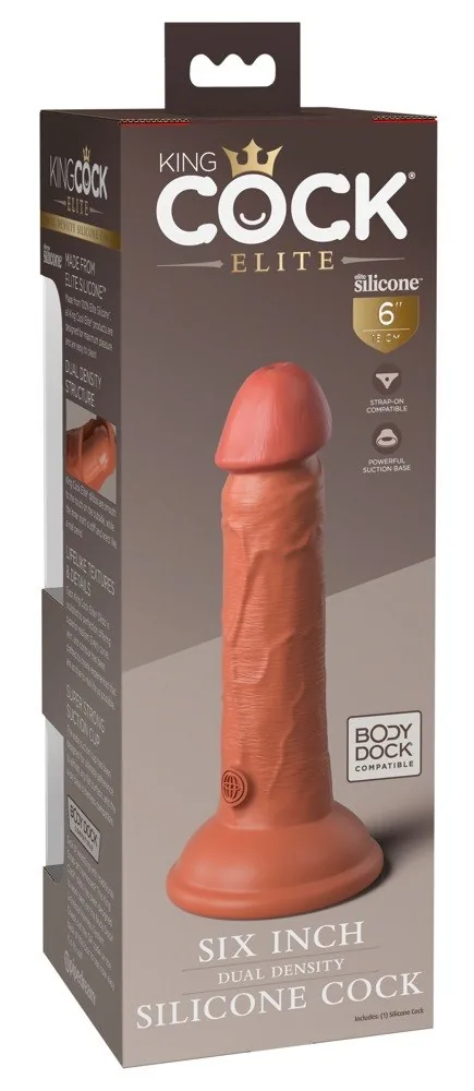King Cock Elite 6" dildo z dvojhustotného silikónu – Obrázok 5