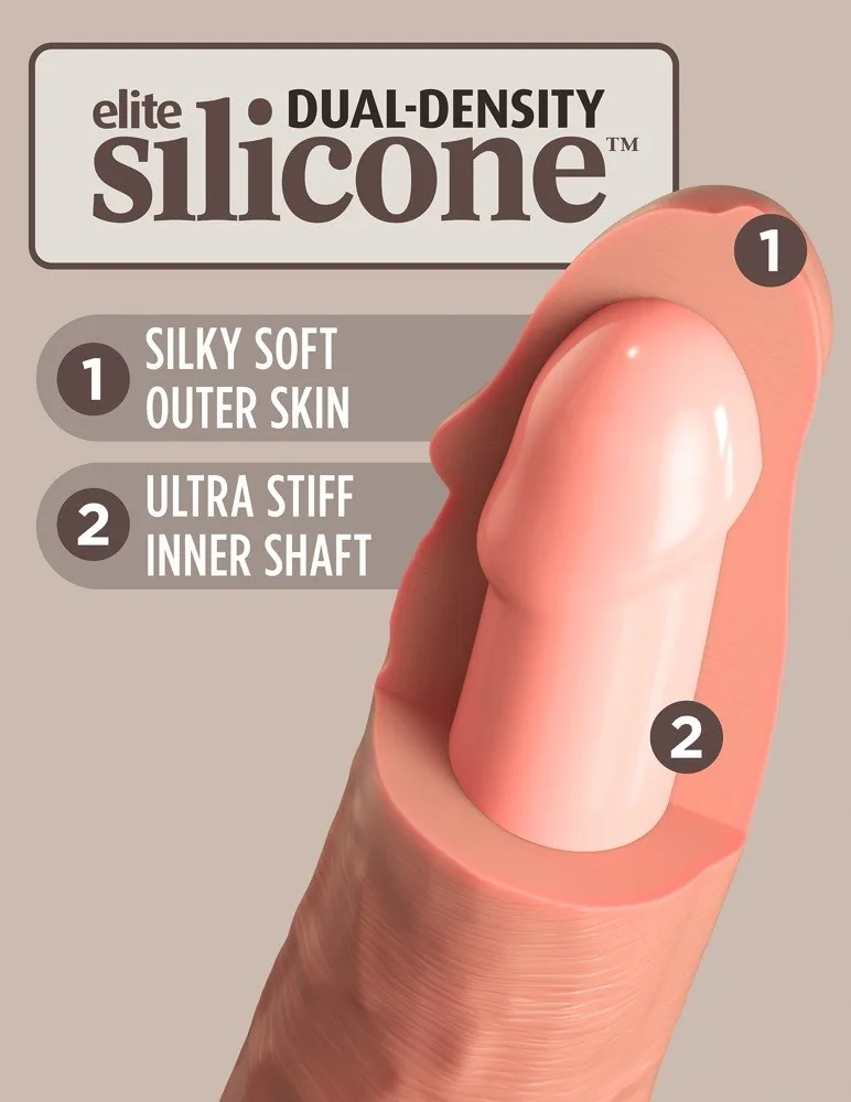 King Cock Elite 11" dildo z dvojhustotného silikónu – Obrázok 4