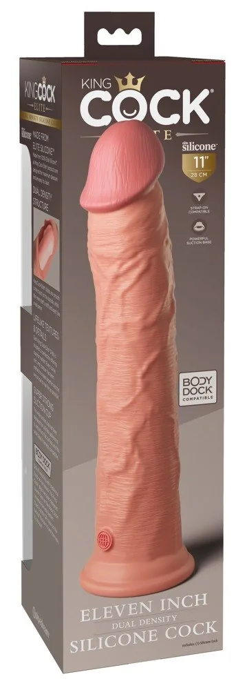 King Cock Elite 11" dildo z dvojhustotného silikónu – Obrázok 5
