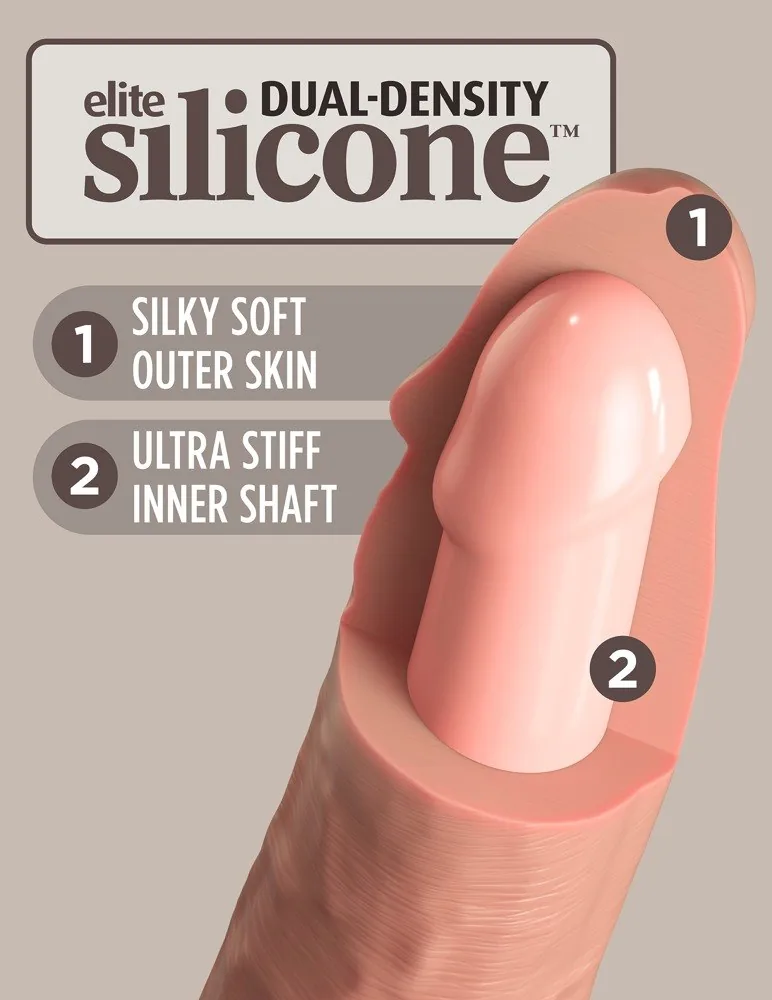 King Cock Elite 6" vibračné dildo z dvojhustotného silikónu – Obrázok 4