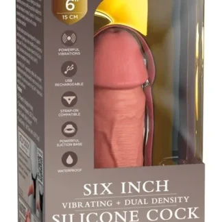 King Cock Elite 6" vibračné dildo z dvojhustotného silikónu