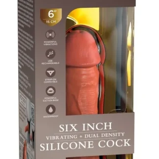King Cock Elite 6" vibračné dildo z dvojhustotného silikónu
