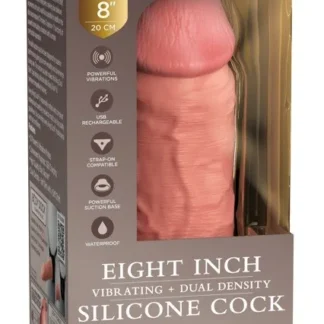 King Cock Elite 8" vibračné dildo z dvojhustotného silikónu