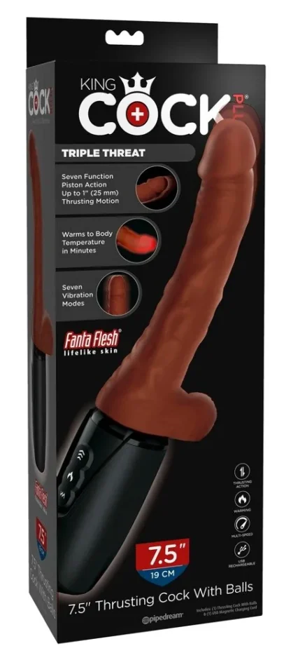 Vibrátor King Cock 7,5" Thrusting Cock with Balls