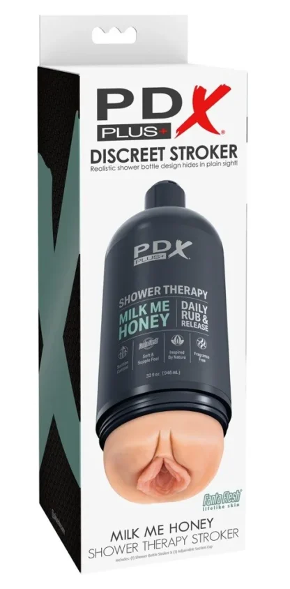 PDX Plus Shower Therapy Milk Me Honey – diskrétny masturbátor