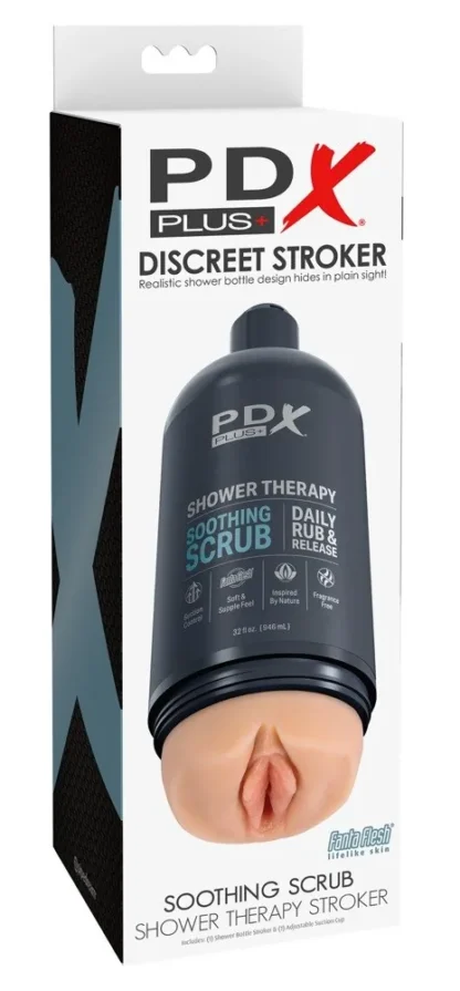 PDX Plus Shower Therapy Soothing Scrub – diskrétny masturbátor