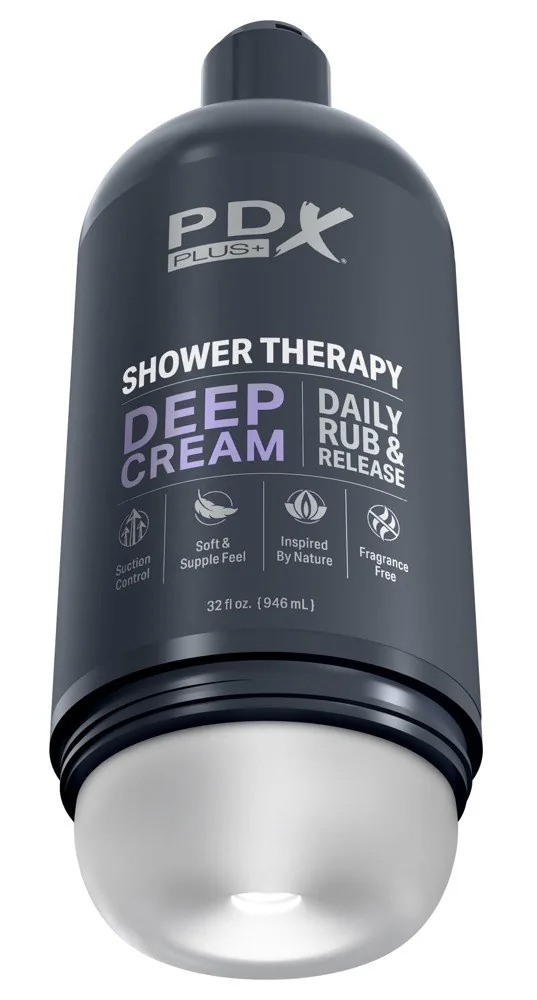 PDX Plus Shower Therapy Deep Cream – diskrétny masturbátor – Obrázok 2