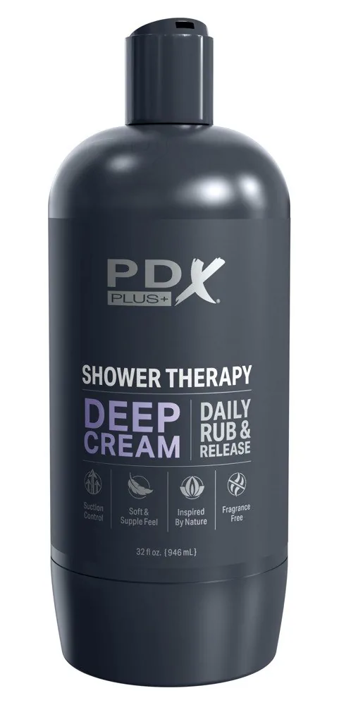 PDX Plus Shower Therapy Deep Cream – diskrétny masturbátor – Obrázok 3