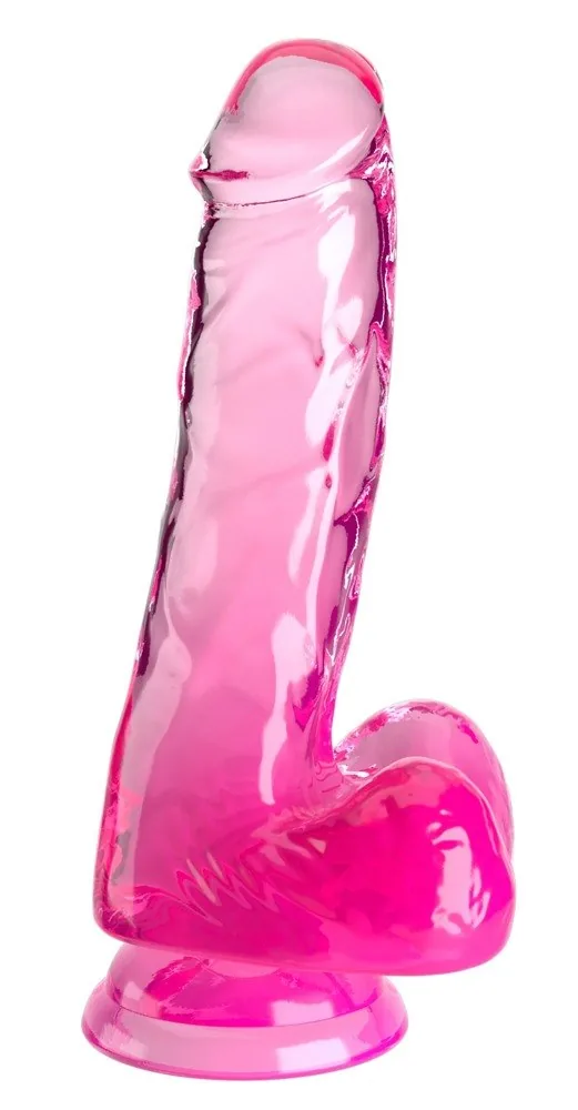 King Cock Clear 6" priehľadné dildo so semenníkmi – Obrázok 2