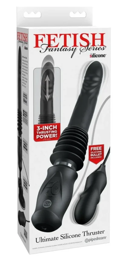Fetish Fantasy Ultimate Silicone Thruster – prírazový vibrátor, čierny