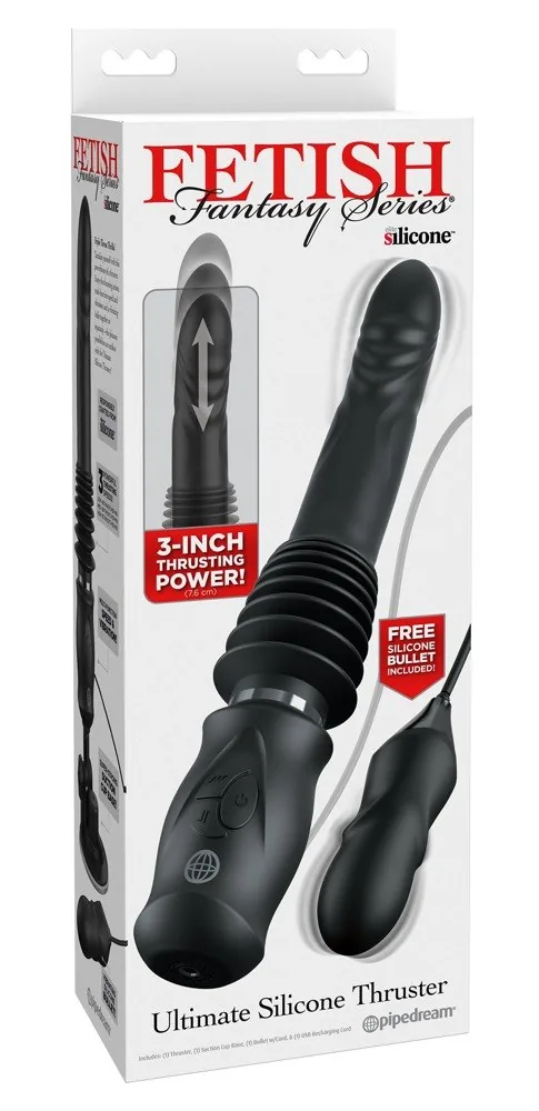 Fetish Fantasy Ultimate Silicone Thruster – prírazový vibrátor, čierny