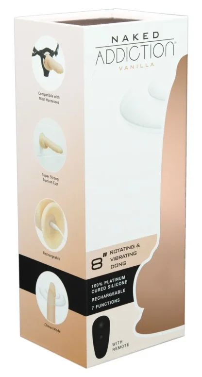 Naked Addiction 8″ Rotating & Vibrating Dong – realistický vibrátor