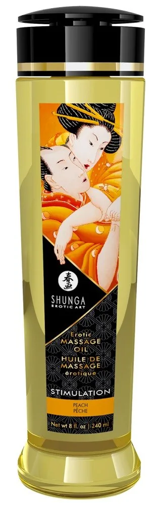 Shunga erotický masážny olej Stimulation – broskyňa – Obrázok 2