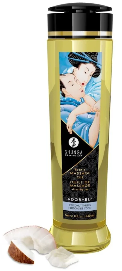 Shunga erotický masážny olej Adorable – kokos