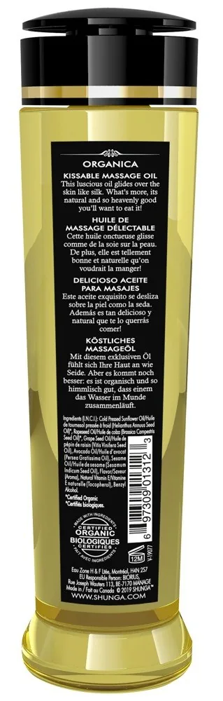 Shunga Organica masážny olej – mandľa (Almond Sweetness) – Obrázok 3