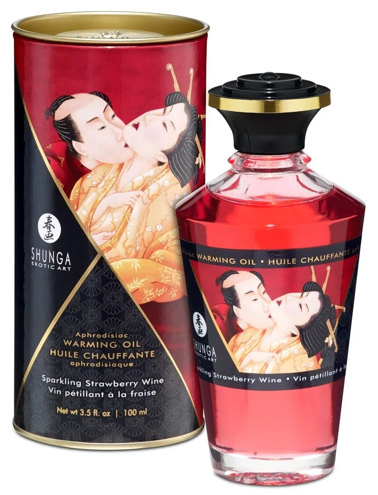 Shunga Aphrodisiac Warming Oil – jahodové víno