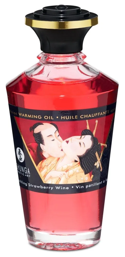 Shunga Aphrodisiac Warming Oil – jahodové víno – Obrázok 2