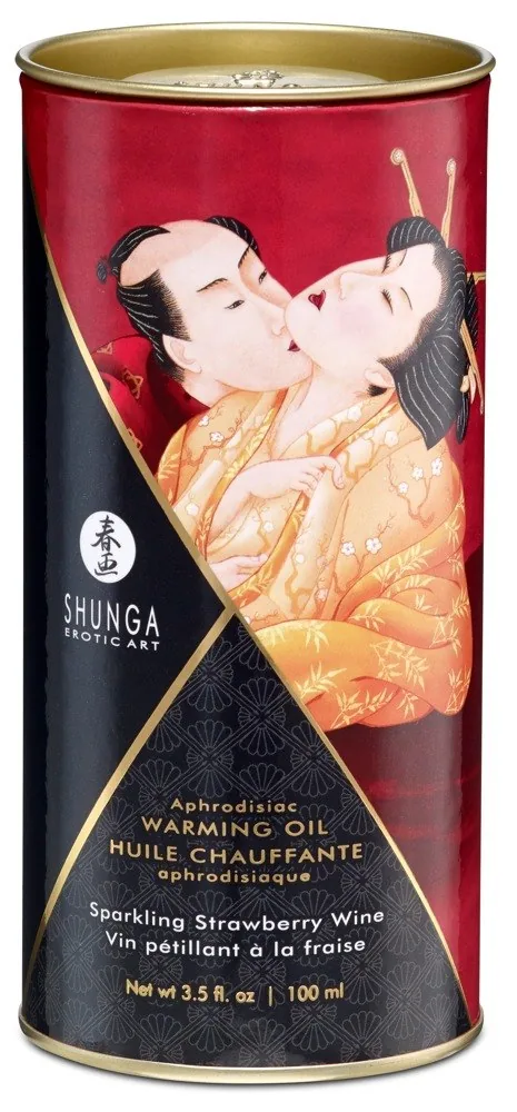Shunga Aphrodisiac Warming Oil – jahodové víno – Obrázok 3