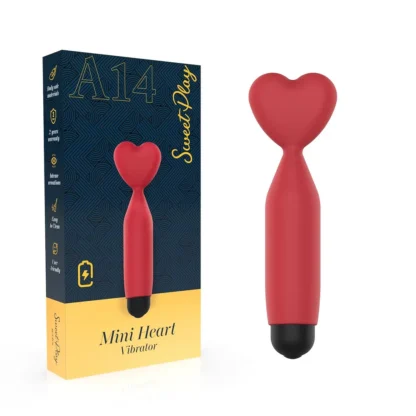 Mini vibrátor s koncovkou v tvare srdiečka Erospace Sweet Play A14