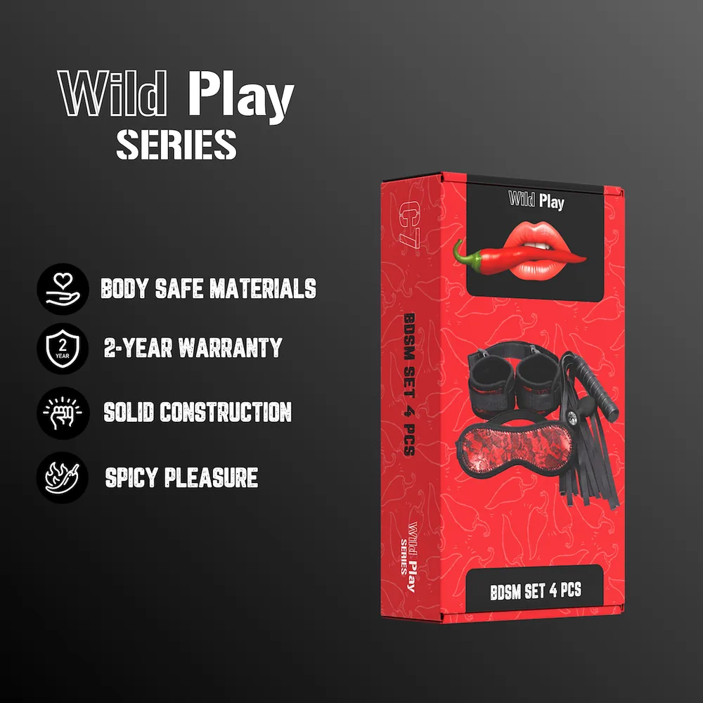 Sada BDSM 4 produkty Erospace Wild Play C7 – Obrázok 2