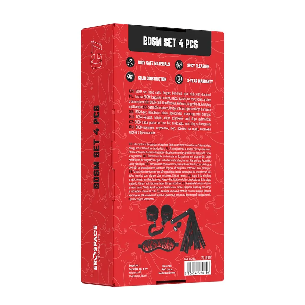 Sada BDSM 4 produkty Erospace Wild Play C7 – Obrázok 10