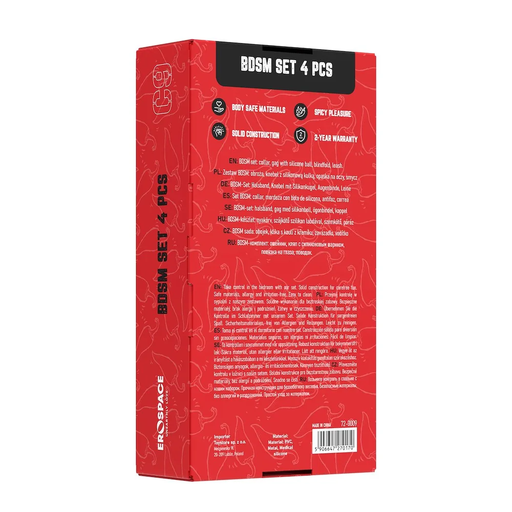 Sada BDSM 4 produkty Erospace Wild Play C9 – Obrázok 9