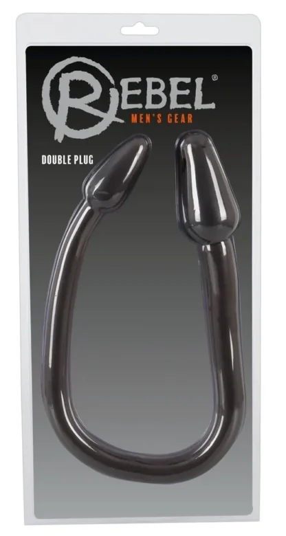 Rebel Double Plug – dvojité análne dildo (čierne)