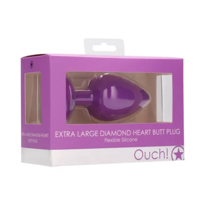 Ouch! Diamond Heart análny kolík Regular – fialový