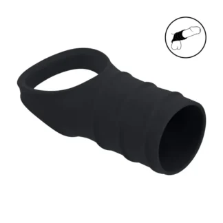 Levelz Cock Ring & Ribbed Sleeve – erekčný krúžok s vrúbkovaným návlekom