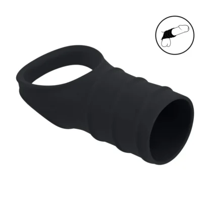 Levelz Cock Ring & Ribbed Sleeve – erekčný krúžok s vrúbkovaným návlekom