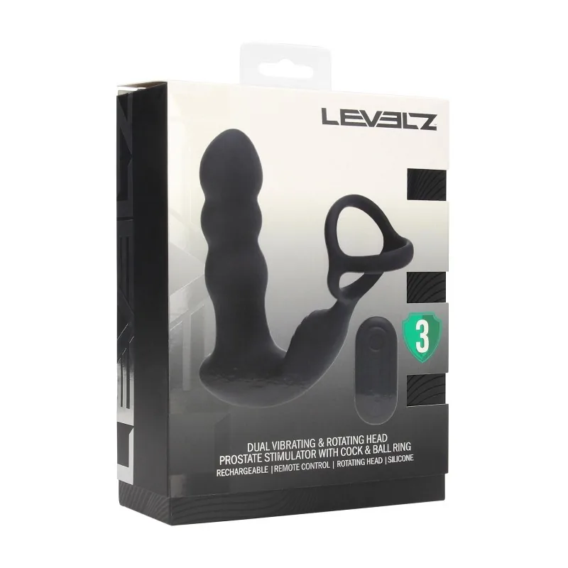 Levelz – stimulátor prostaty s rotačnou hlavou a krúžkom na penis a semenníky – Obrázok 8