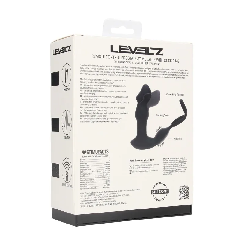 Levelz – stimulátor prostaty s diaľkovým ovládaním a krúžkom na penis – Obrázok 9