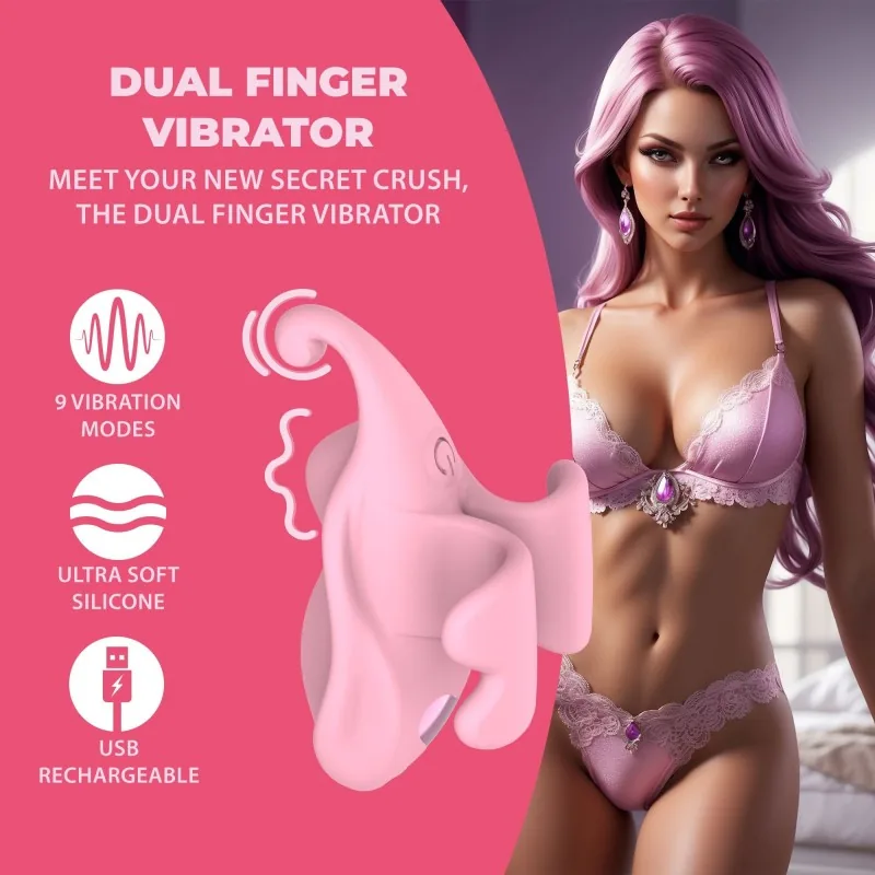 Loveline Dual – prstový vibrátor, ružový – Obrázok 7
