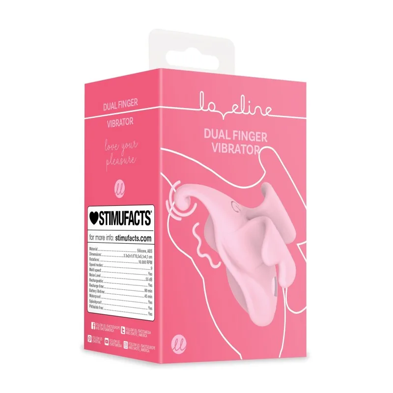Loveline Dual – prstový vibrátor, ružový – Obrázok 8