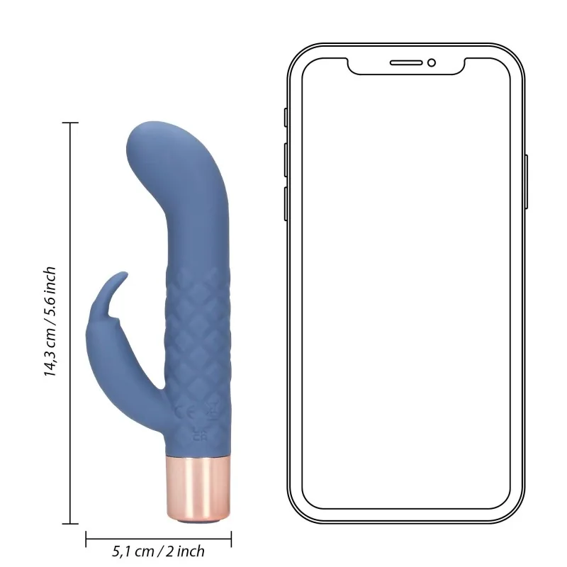 Loveline mini králičí vibrátor, modrý – Obrázok 7