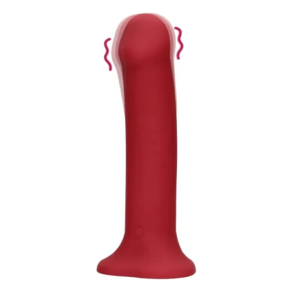 Loveline nefalické vibračné dildo, veľké, červené