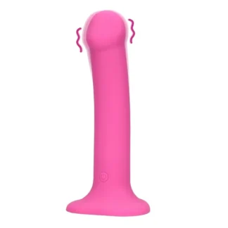 Loveline nefalické vibračné dildo, stredné, ružové