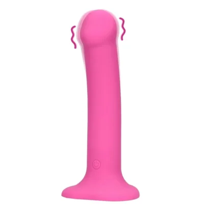 Loveline nefalické vibračné dildo, stredné, ružové