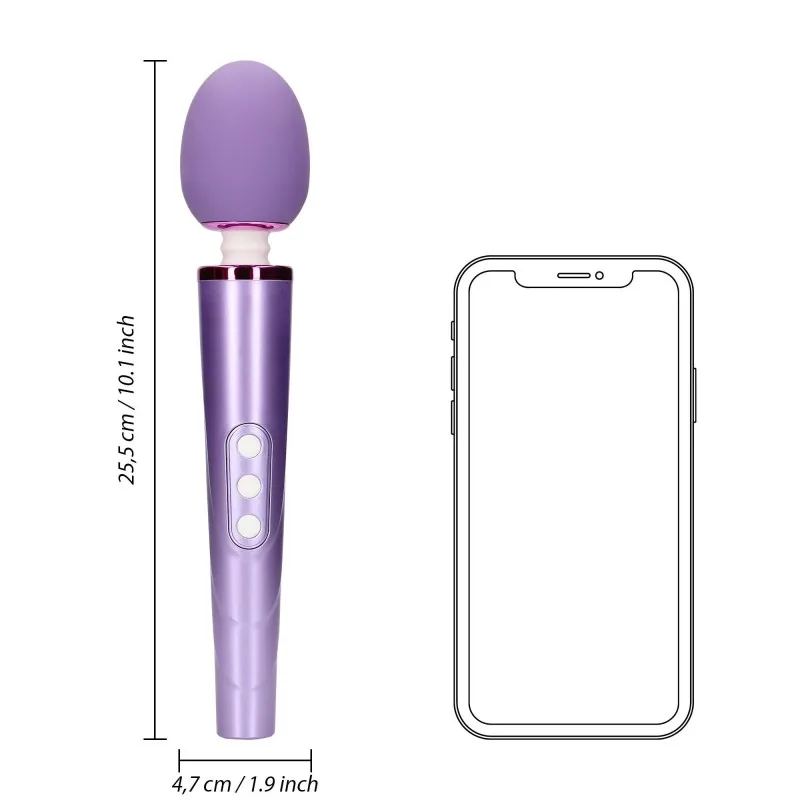 Loveline masážna palička (wand), fialová – Obrázok 6
