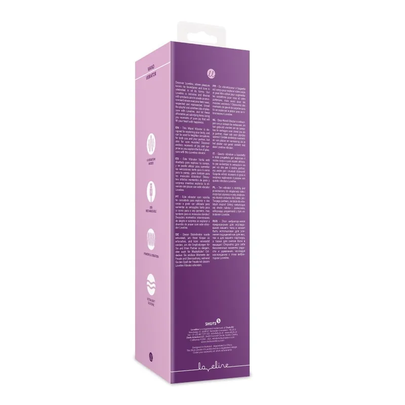 Loveline masážna palička (wand), fialová – Obrázok 10