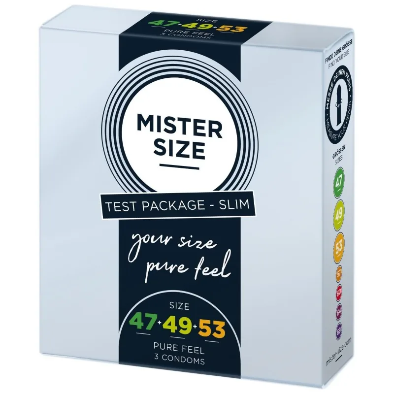 Mister Size kondómy – testovacie balenie 47–49–53 – Obrázok 2